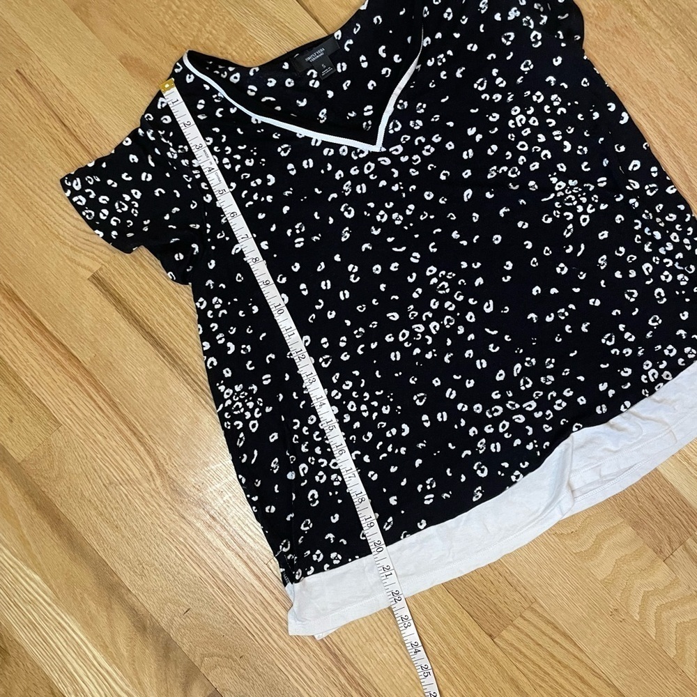 Vera Wang Pajama Set Black and White Shirt with Shorts Women’s Size Small - Picture 6 of 13